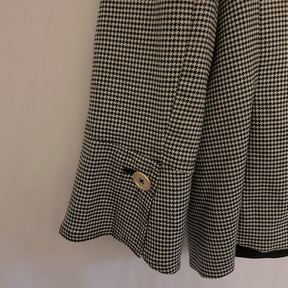 Donna Karan Houndstooth Lined Double Breasted Old Money Blazer Jacket Size L - Picture 10 of 16